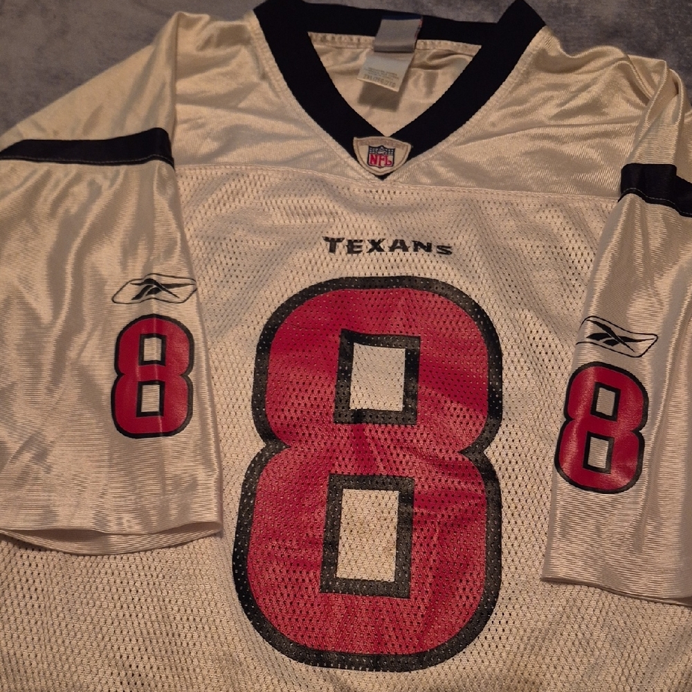 Reebok NFL Equipment Houston Texans White Football Jersey- David Carr #8 XXL